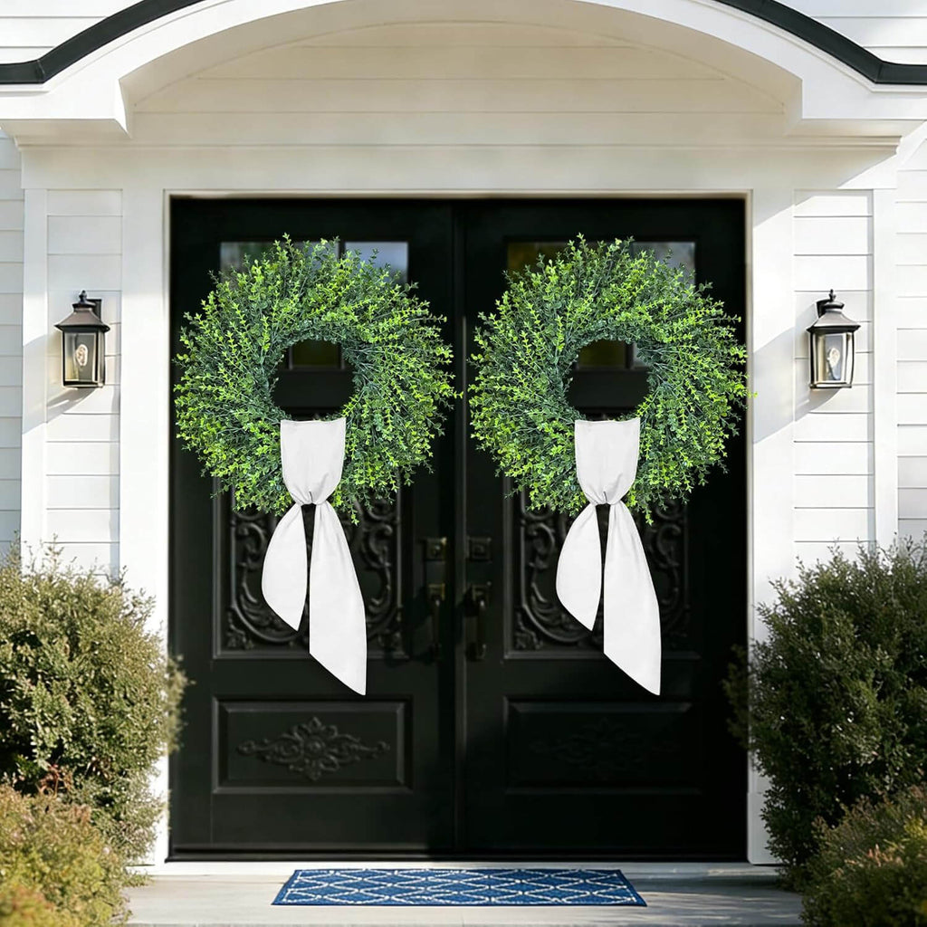 Artificial Boxwood Spring Wreath- 27.5’’