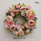 Blooming Peony Fake Flower Wreath
