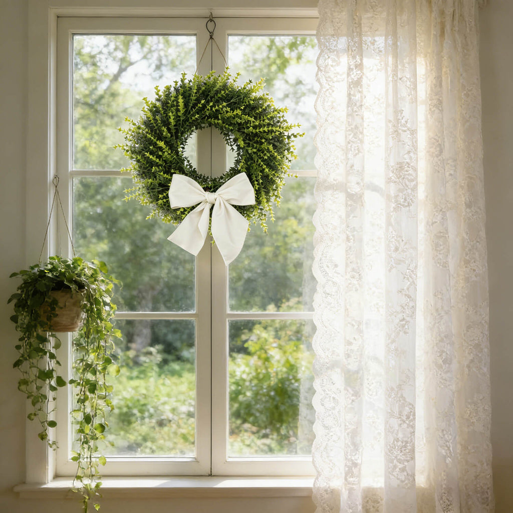 Artificial Boxwood Spring Wreath- 27.5’’