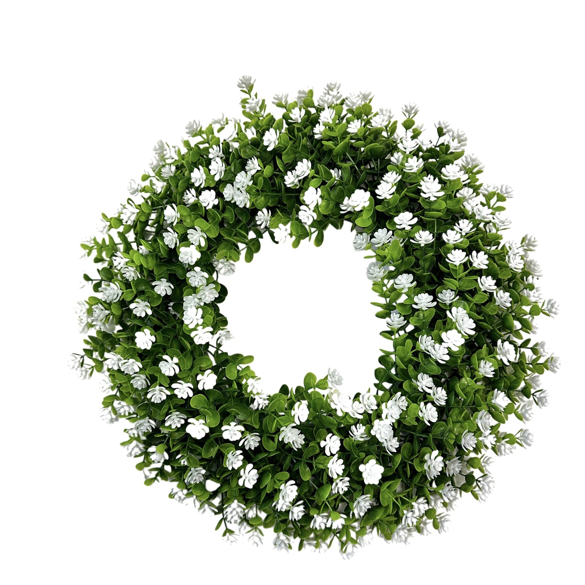 White Flowers Eucalyptus Wreath