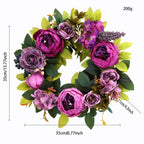 Blooming Peony Fake Flower Wreath
