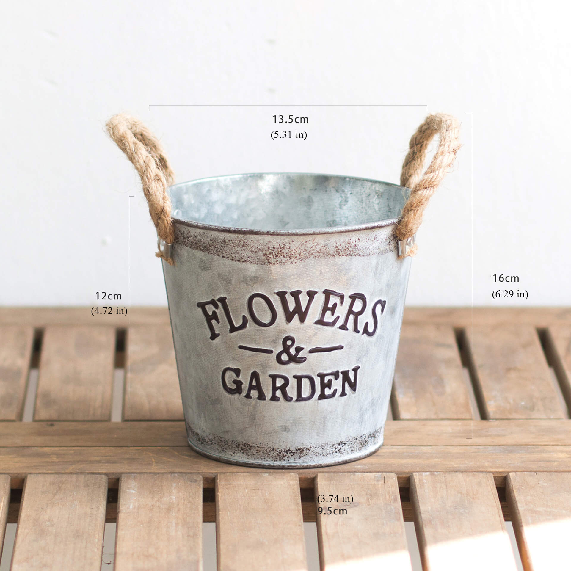 metal flower bucket
