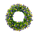 Purple & Yellow Flowers Eucalyptus Wreath