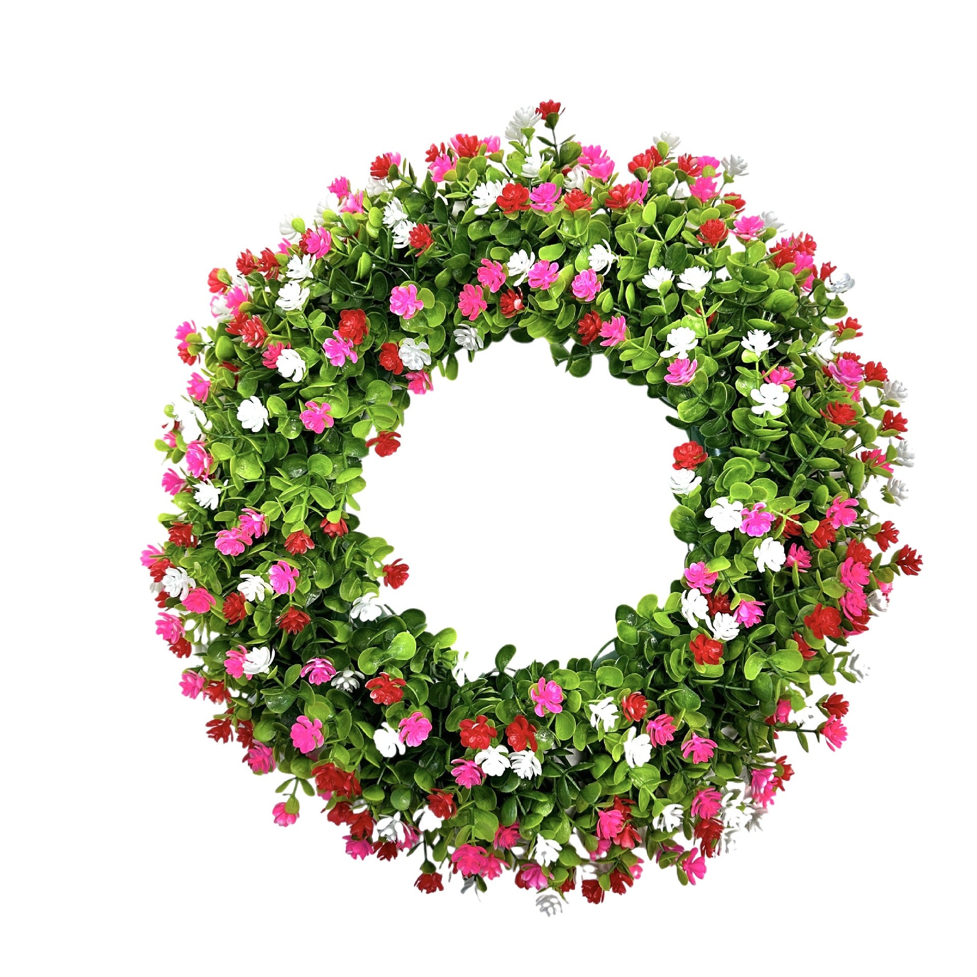 Pink & White Flowers Eucalyptus Wreath