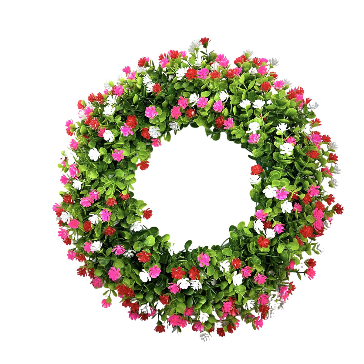 Pink & White Flowers Eucalyptus Wreath