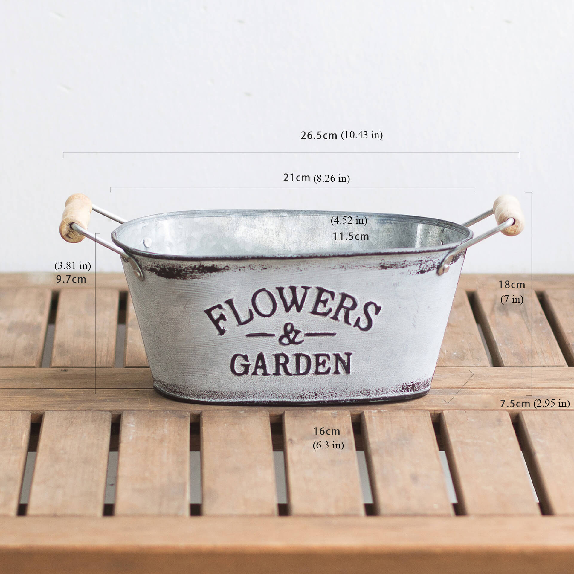 metal flower pot