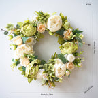 Blooming Peony Fake Flower Wreath