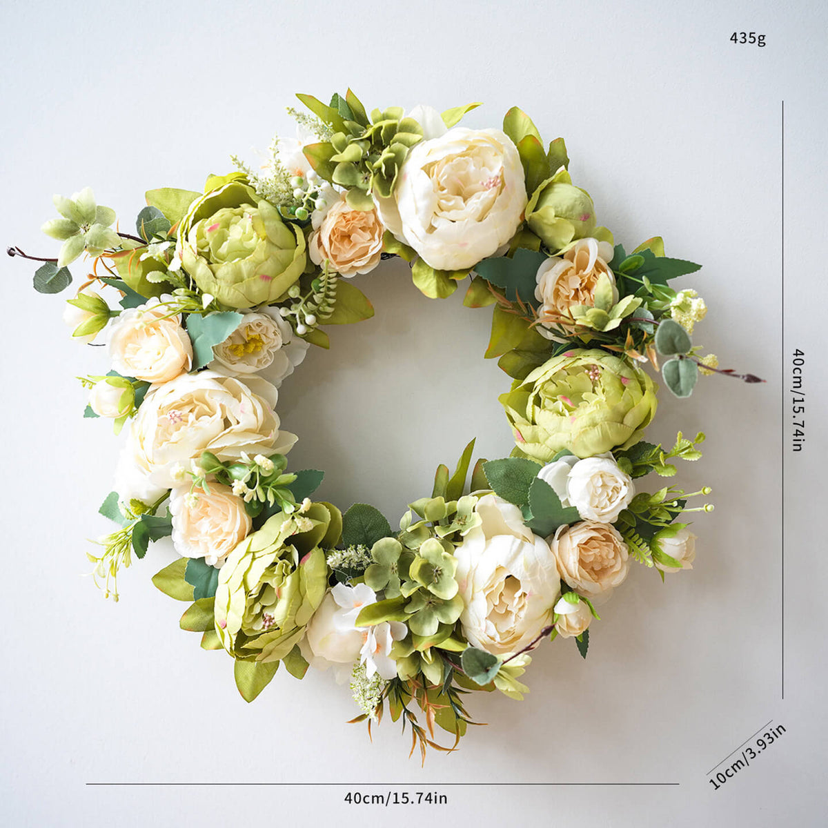 Blooming Peony Fake Flower Wreath