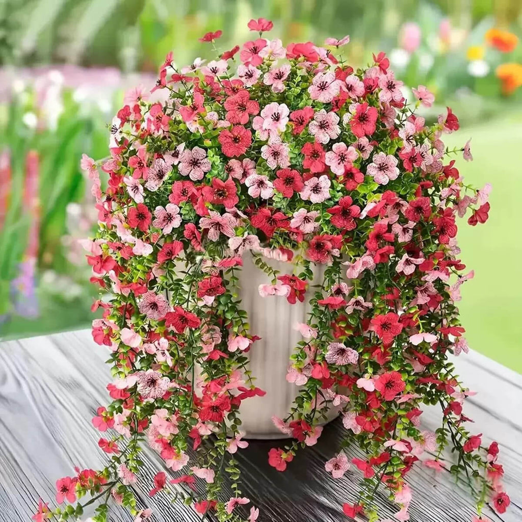 hanging artificial flowers for outdoors