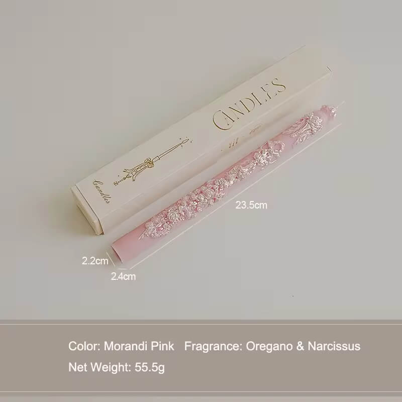 Embossed Pillar Taper Candle