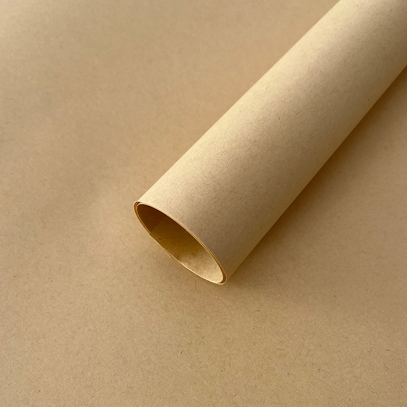 wrapping flowers with brown paper