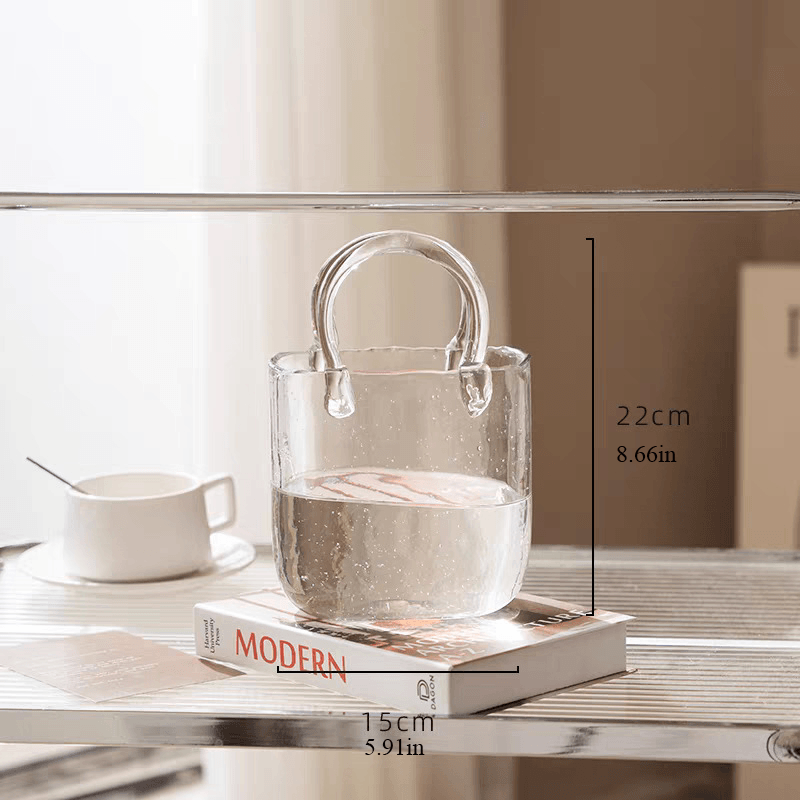 Handbag Glass Floral Vase