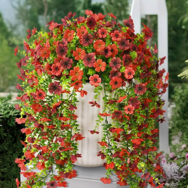hanging silk flowers for outside