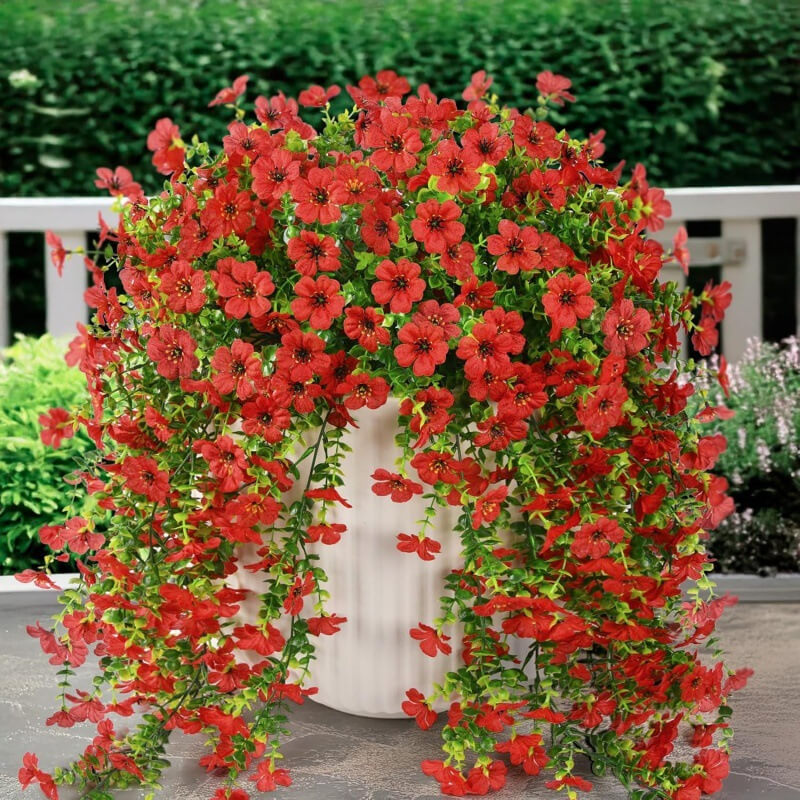 outdoor hanging baskets artificial flowers