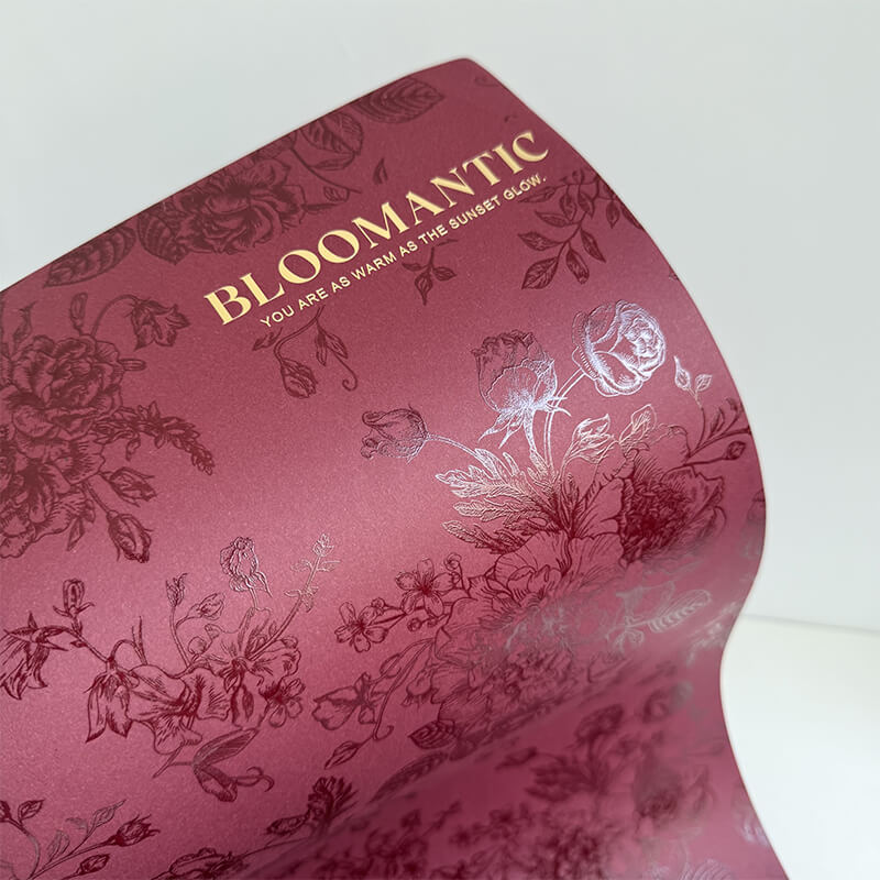 bouquet wrapping paper nearby