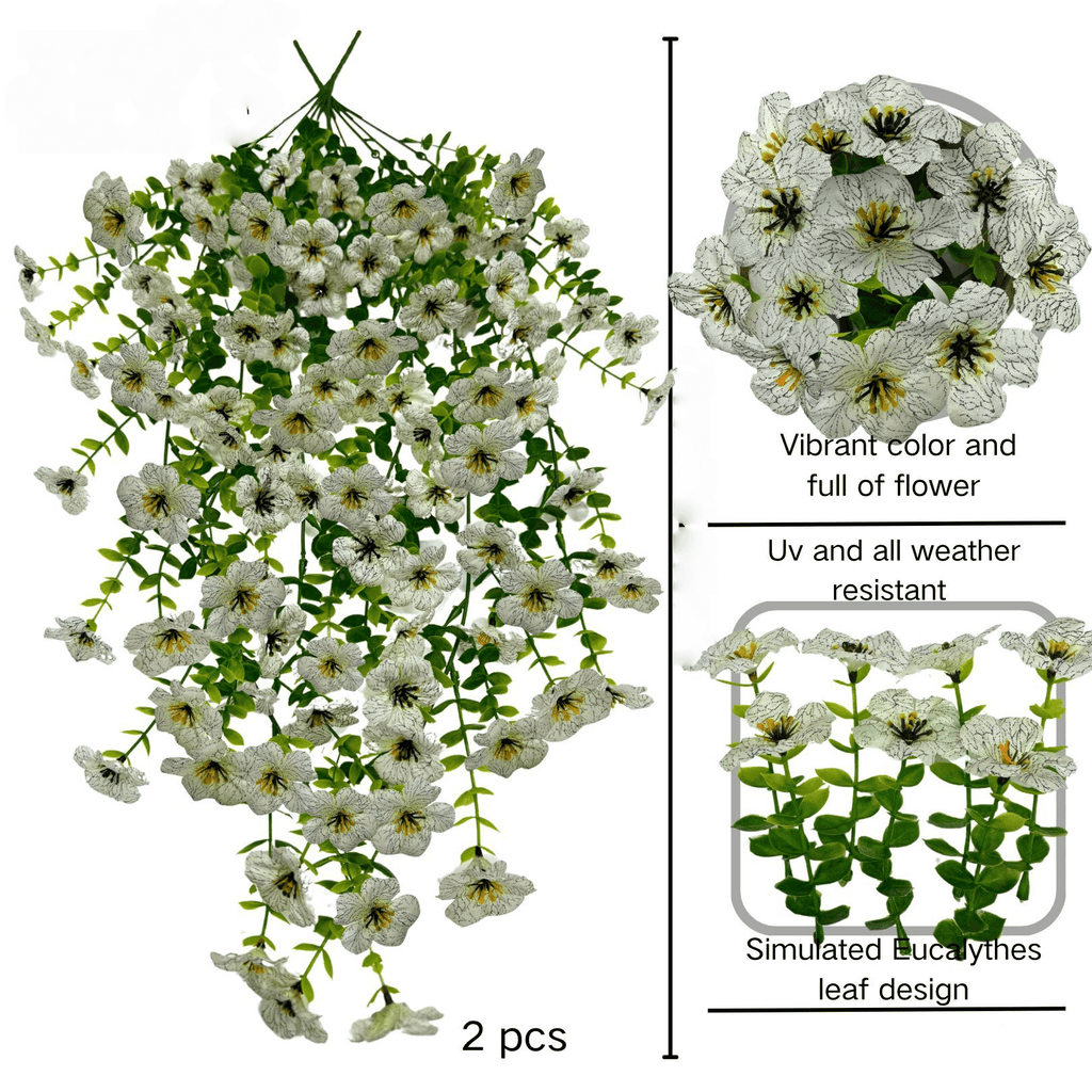 plastic flowers for hanging baskets
