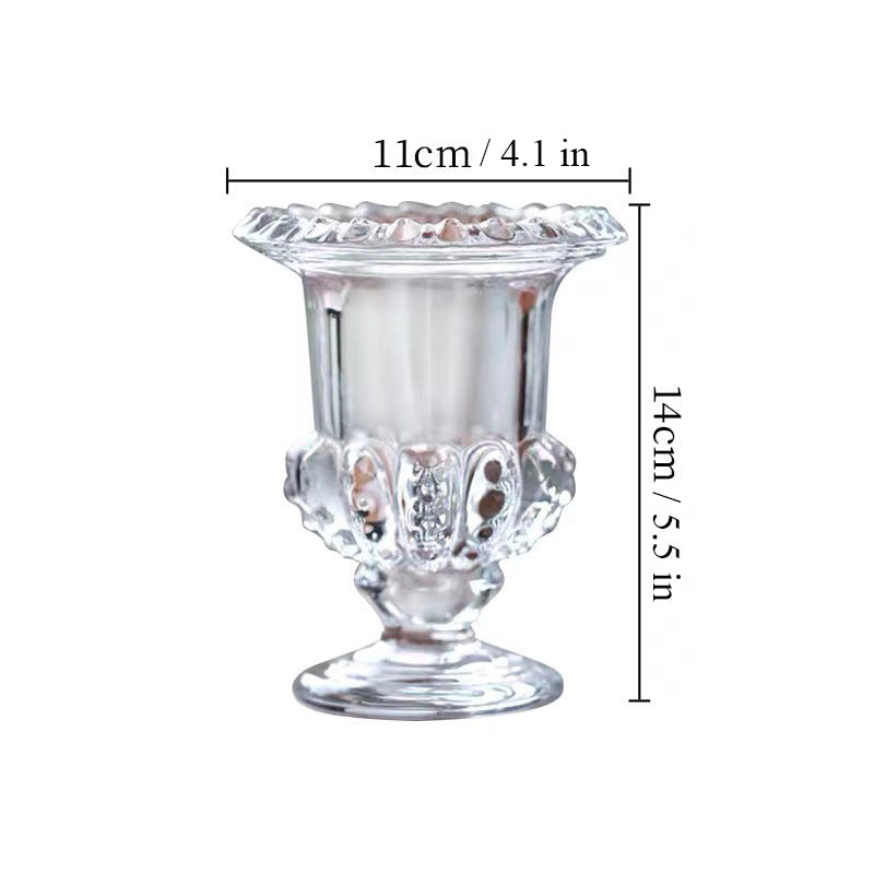 clear glass urn