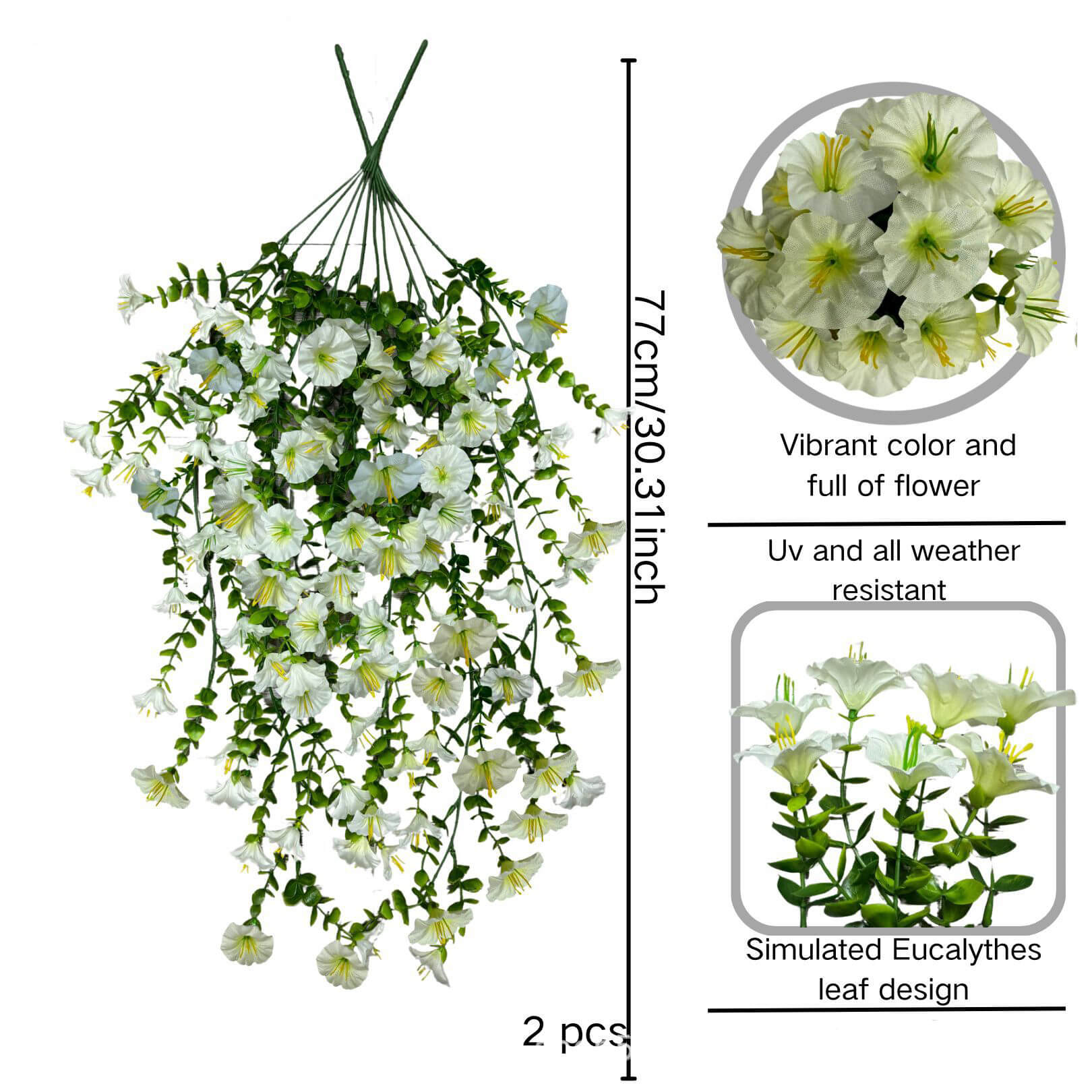 faux hanging flowers