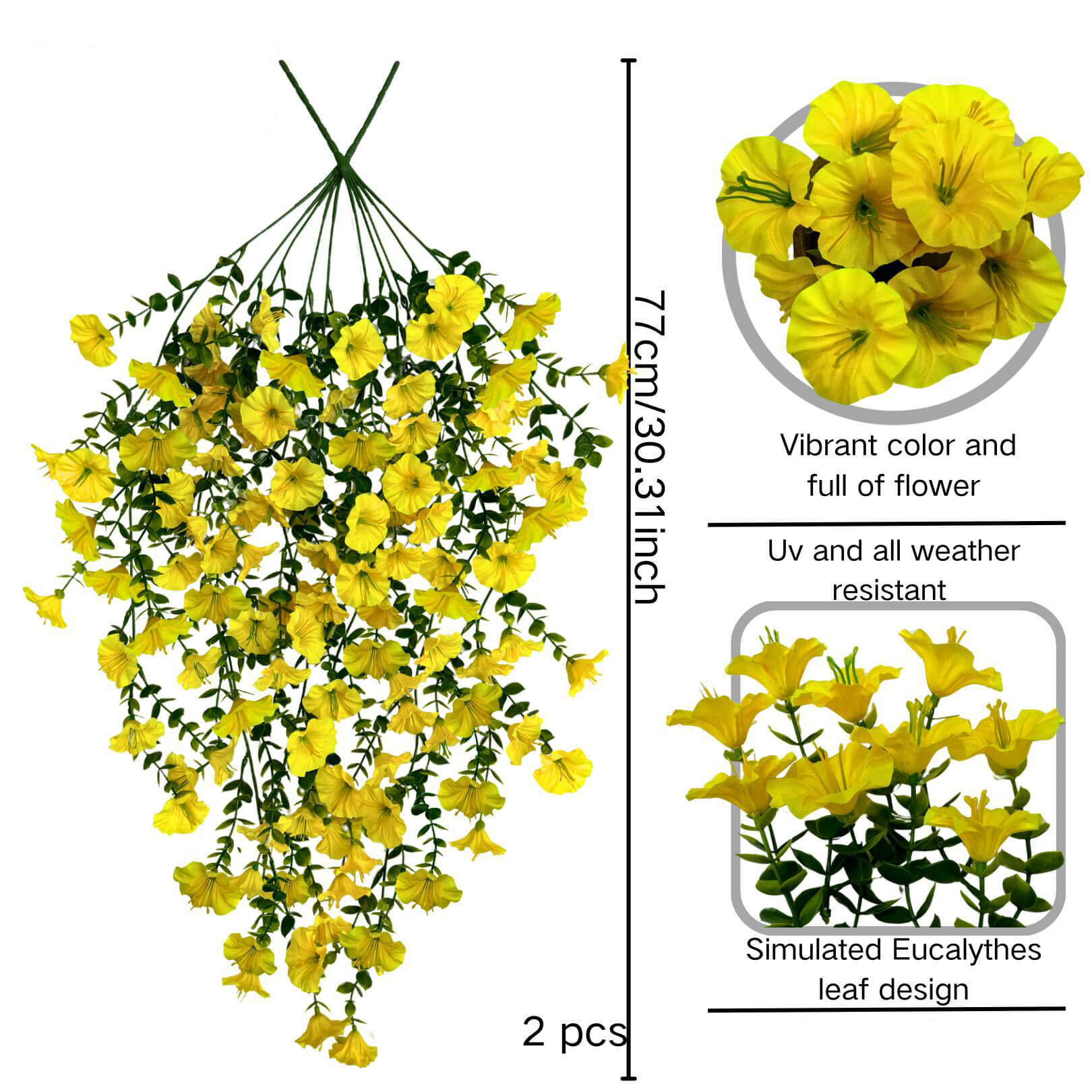 fake hanging flowers