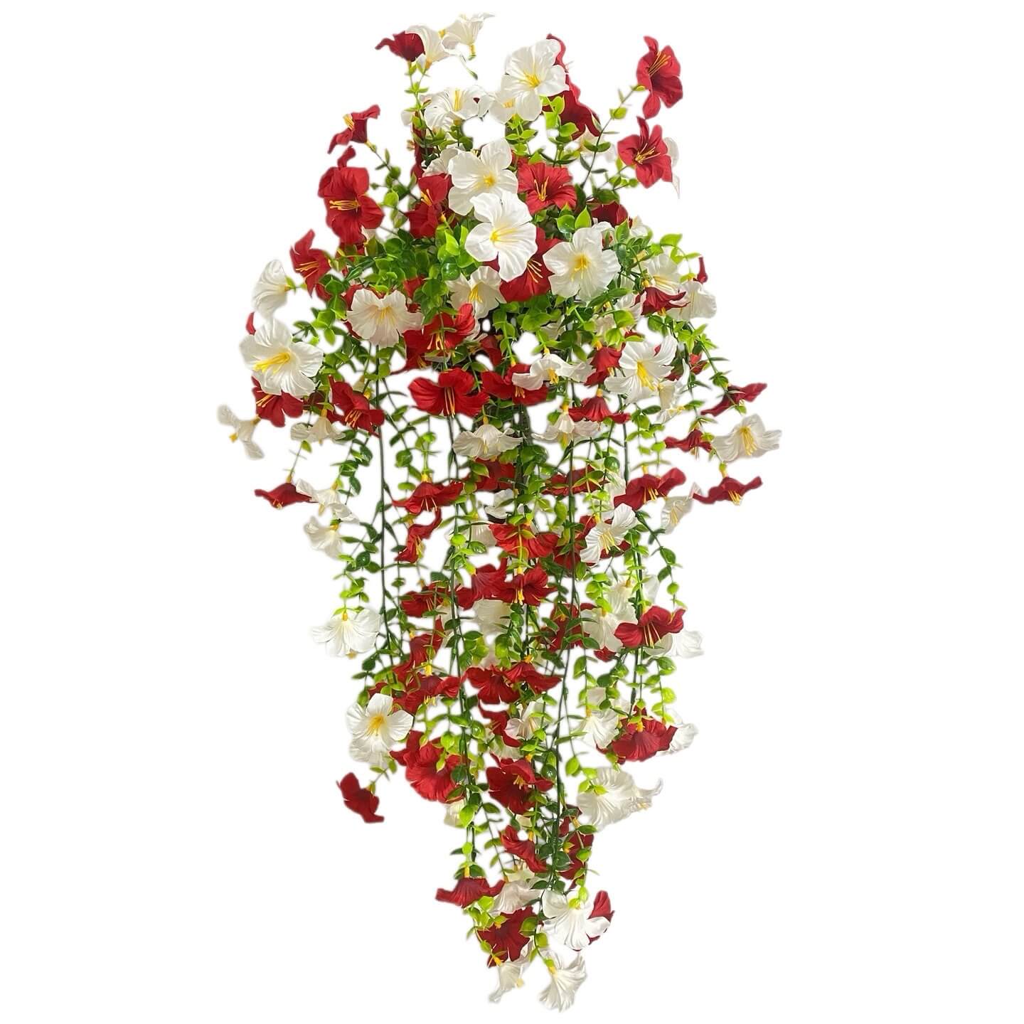 false hanging basket flowers
