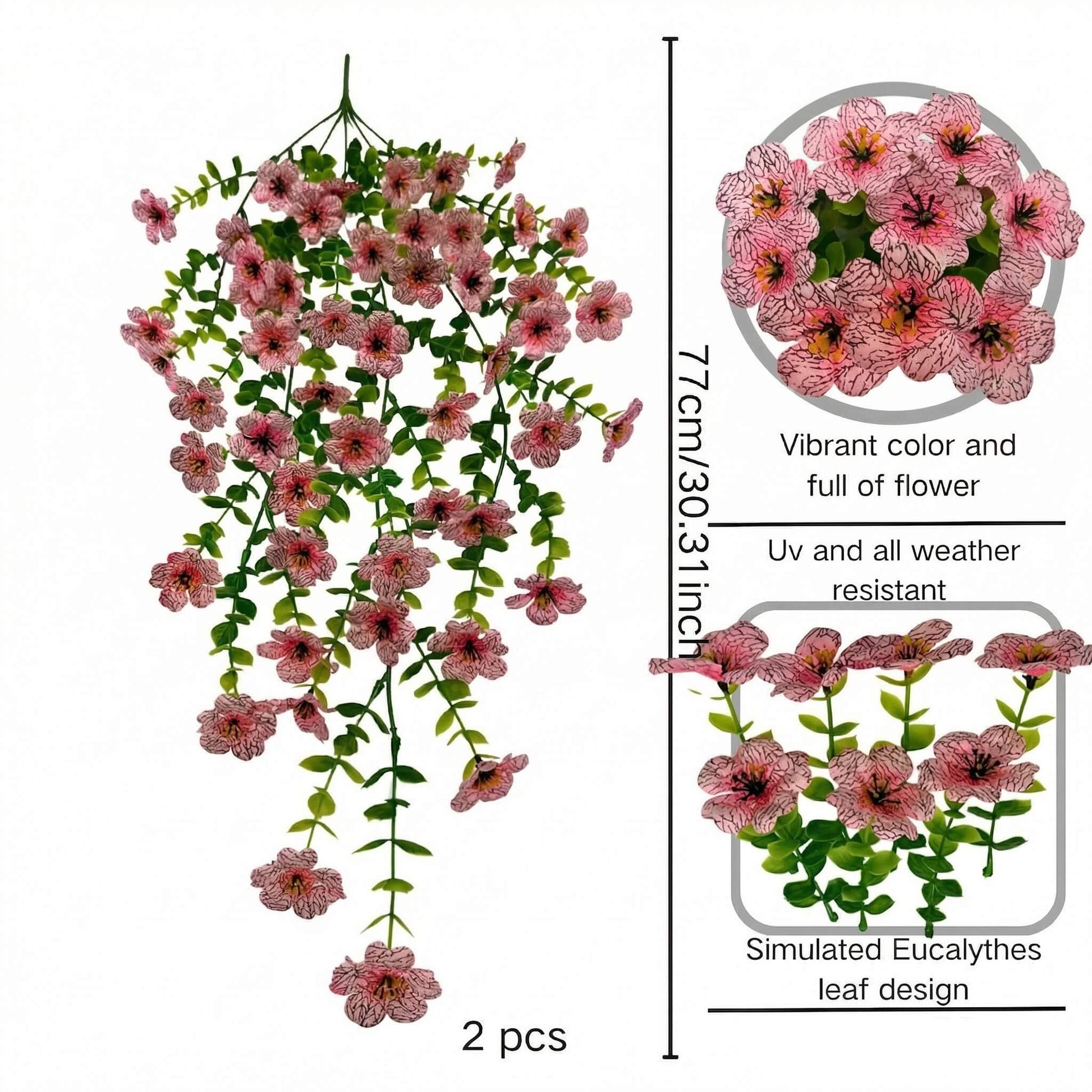 artificial hanging plants and flowers