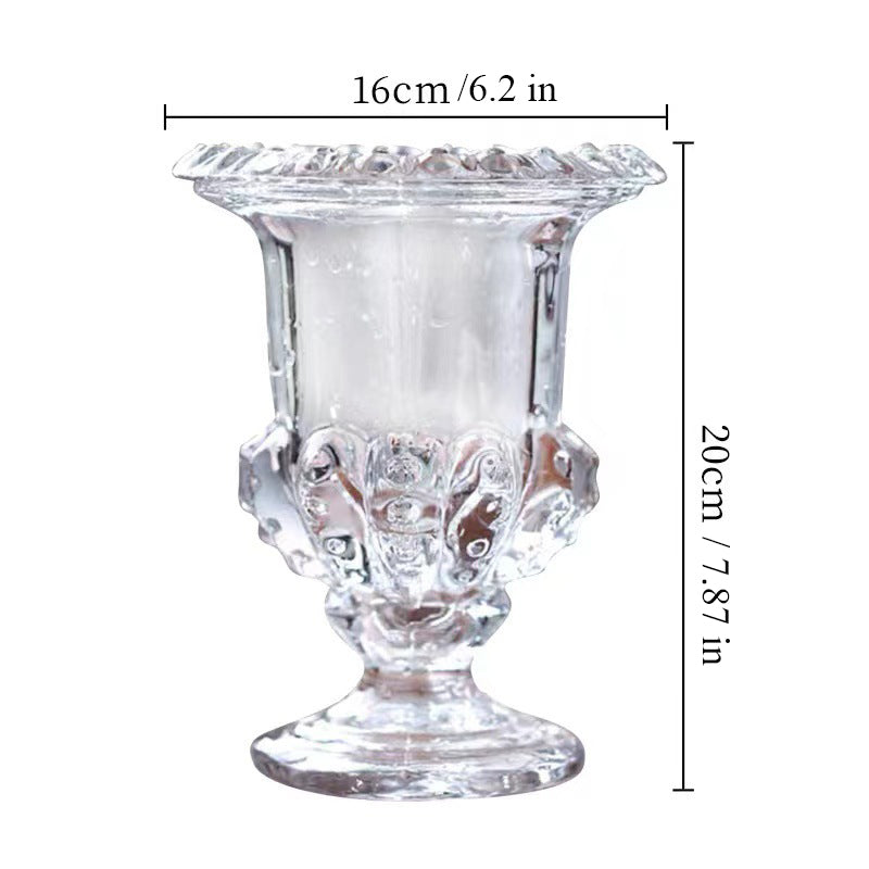 clear glass urn
