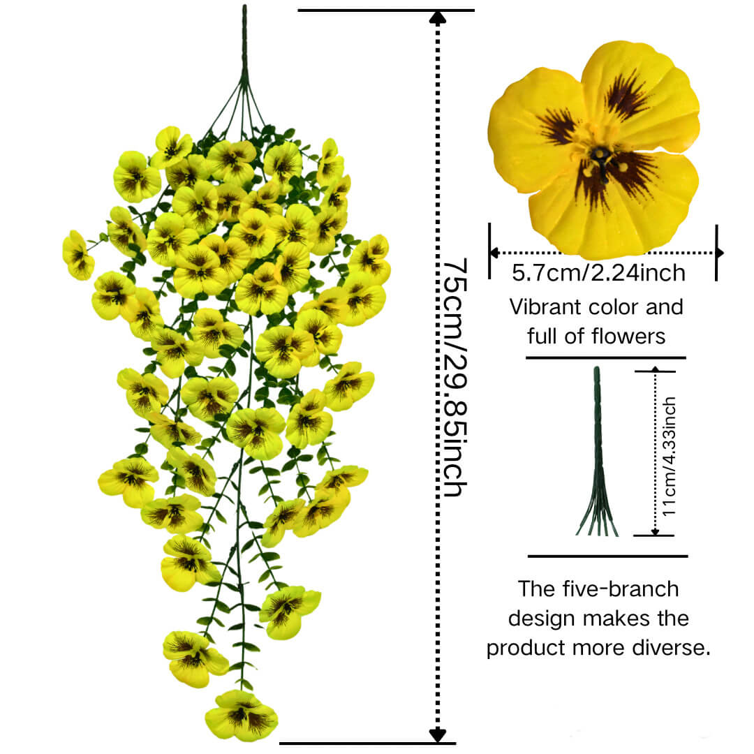 artificial hanging plants and flowers
