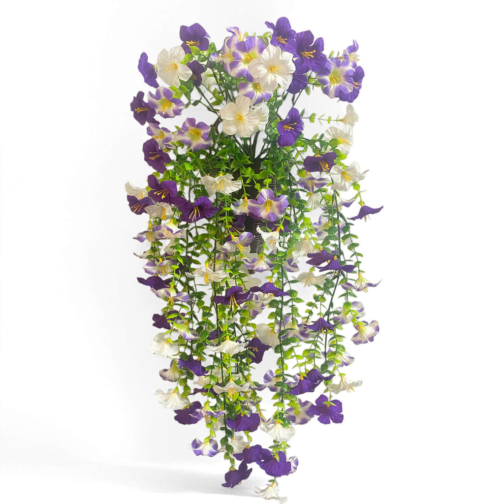 faux hanging flowers