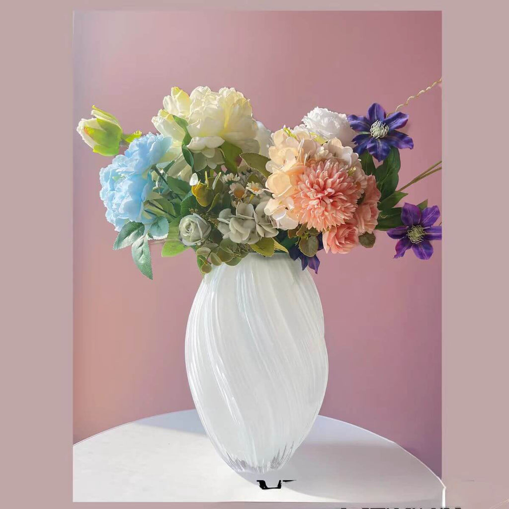 glass flower vase with flowers