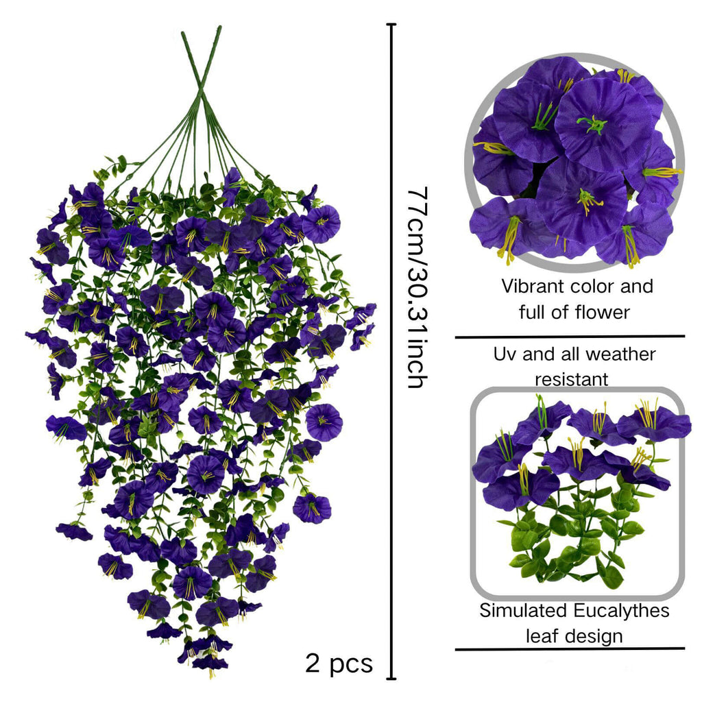 artificial hanging plants and flowers