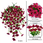 hanging artificial flowers outdoor