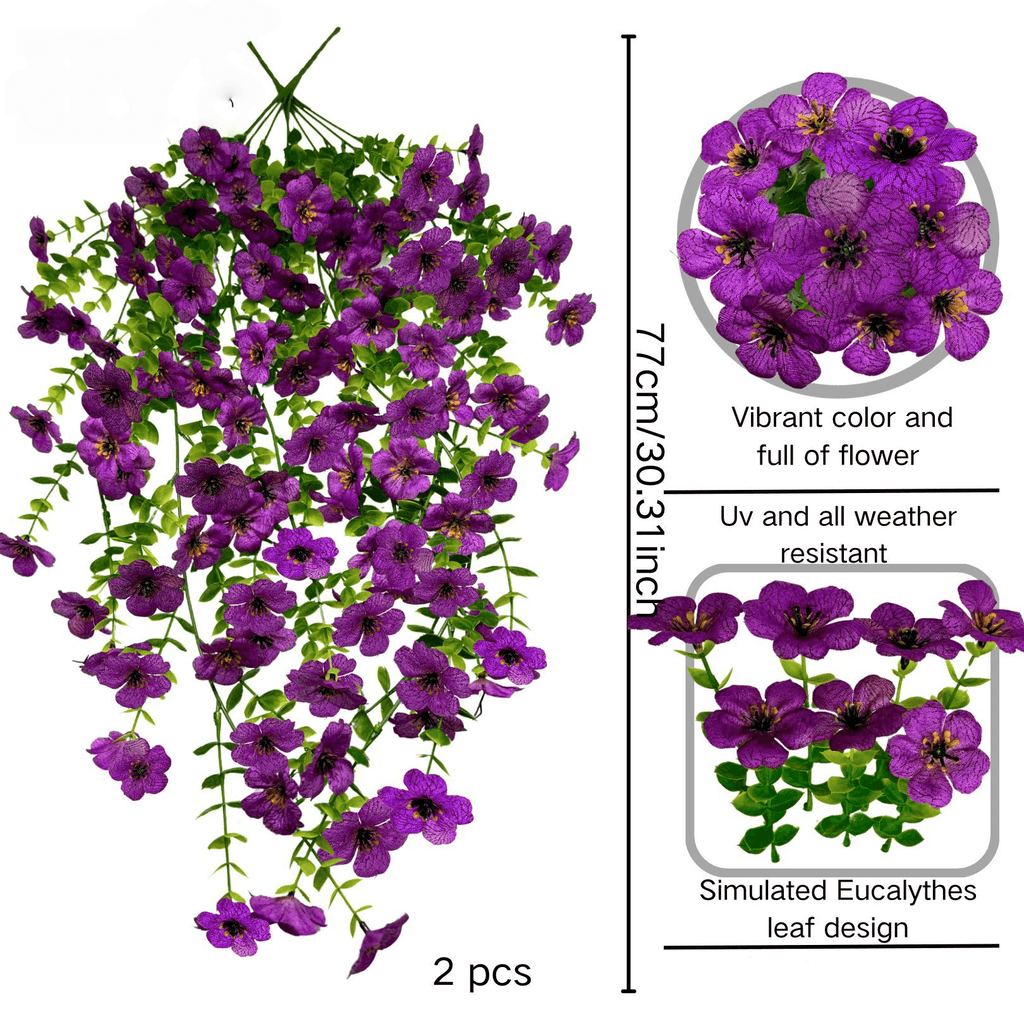 artificial hanging flowers for outside