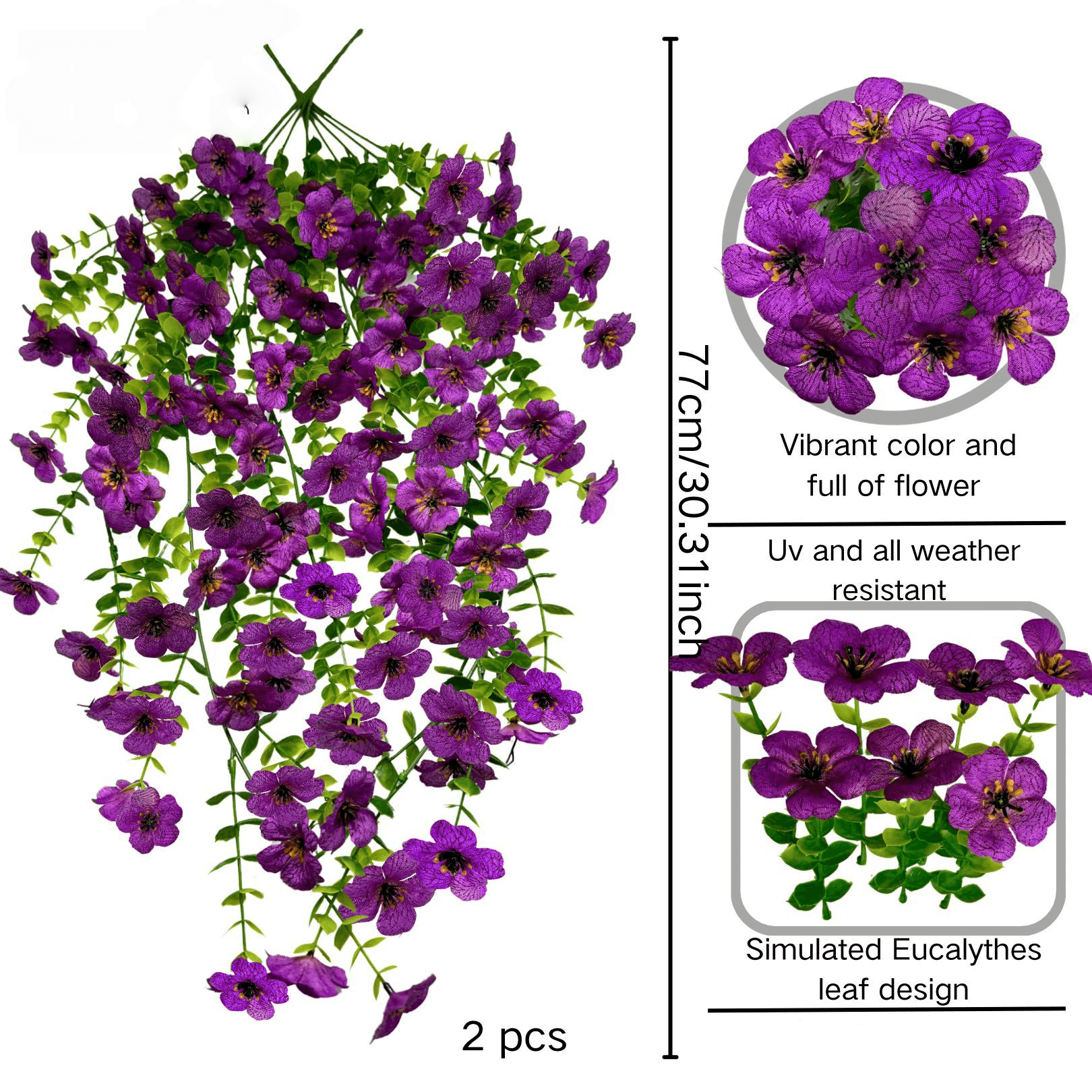 artificial hanging flowers for outside