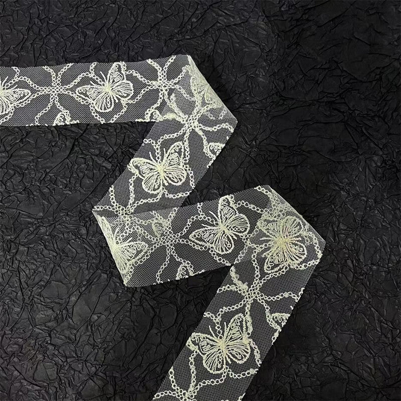 Black&White Lace Ribbon, 10 Yards