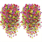 fake hanging flowers for outside