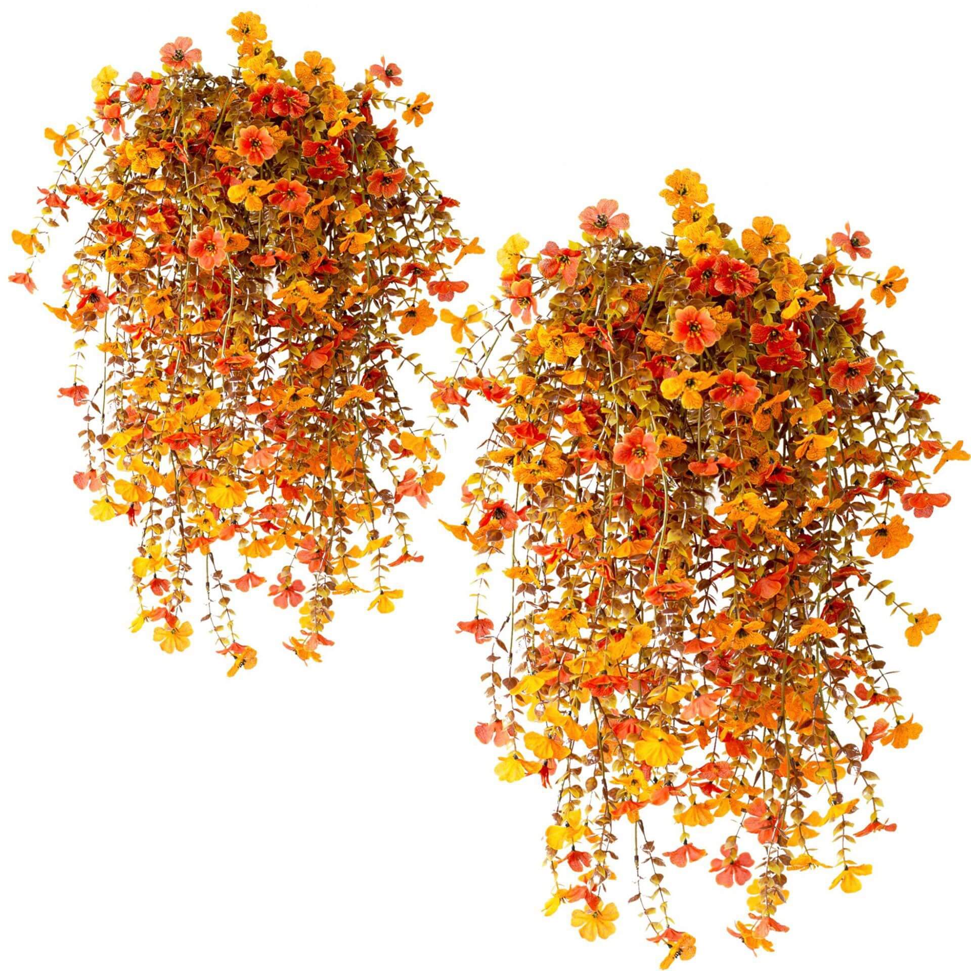 fake outdoor hanging flowers