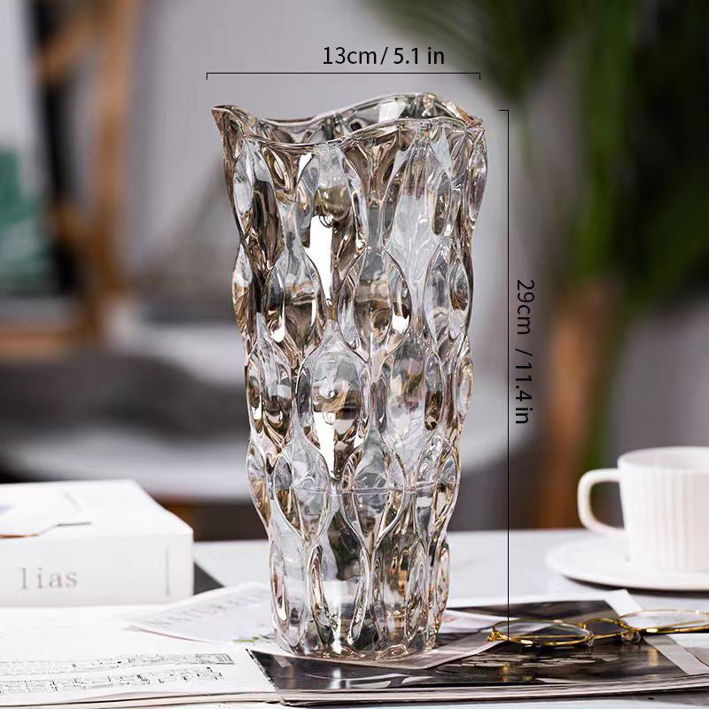 diamond cut glass vase