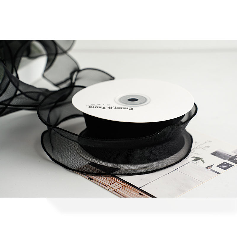 Black flower ribbon 