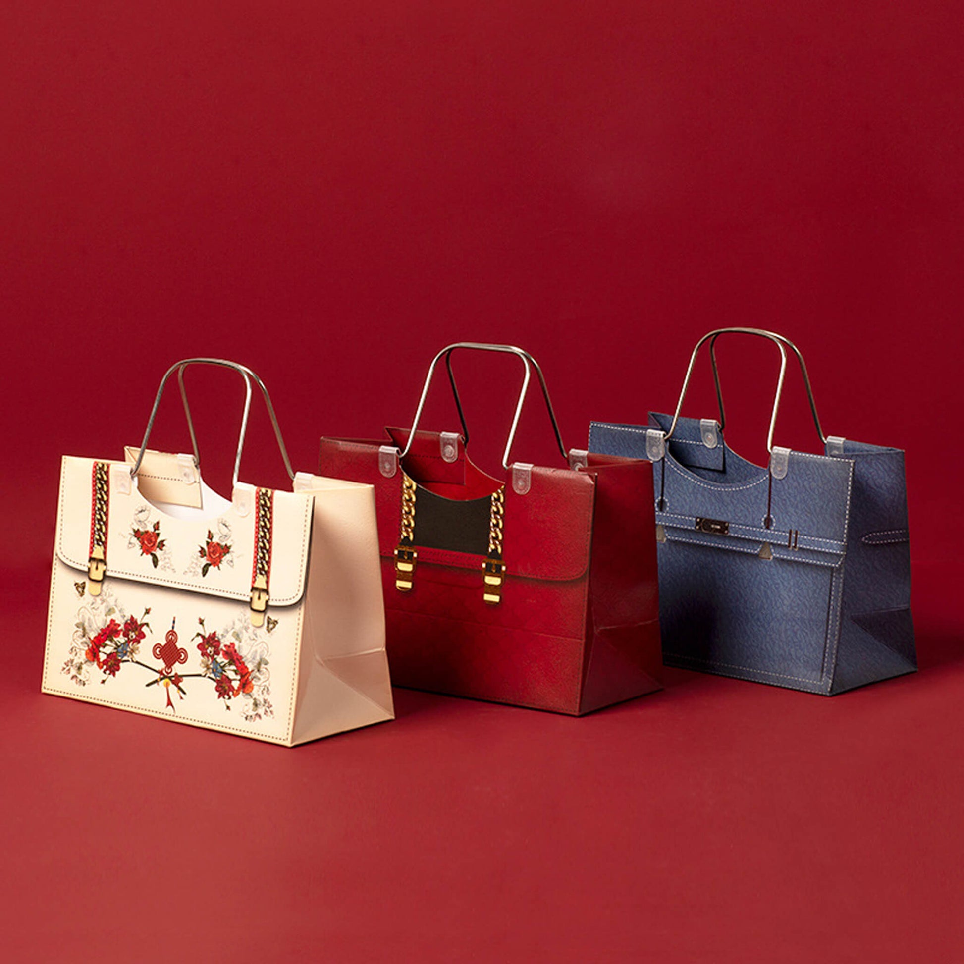 Paper Bags For Gift Cloth Bouquet Packaging with Handle