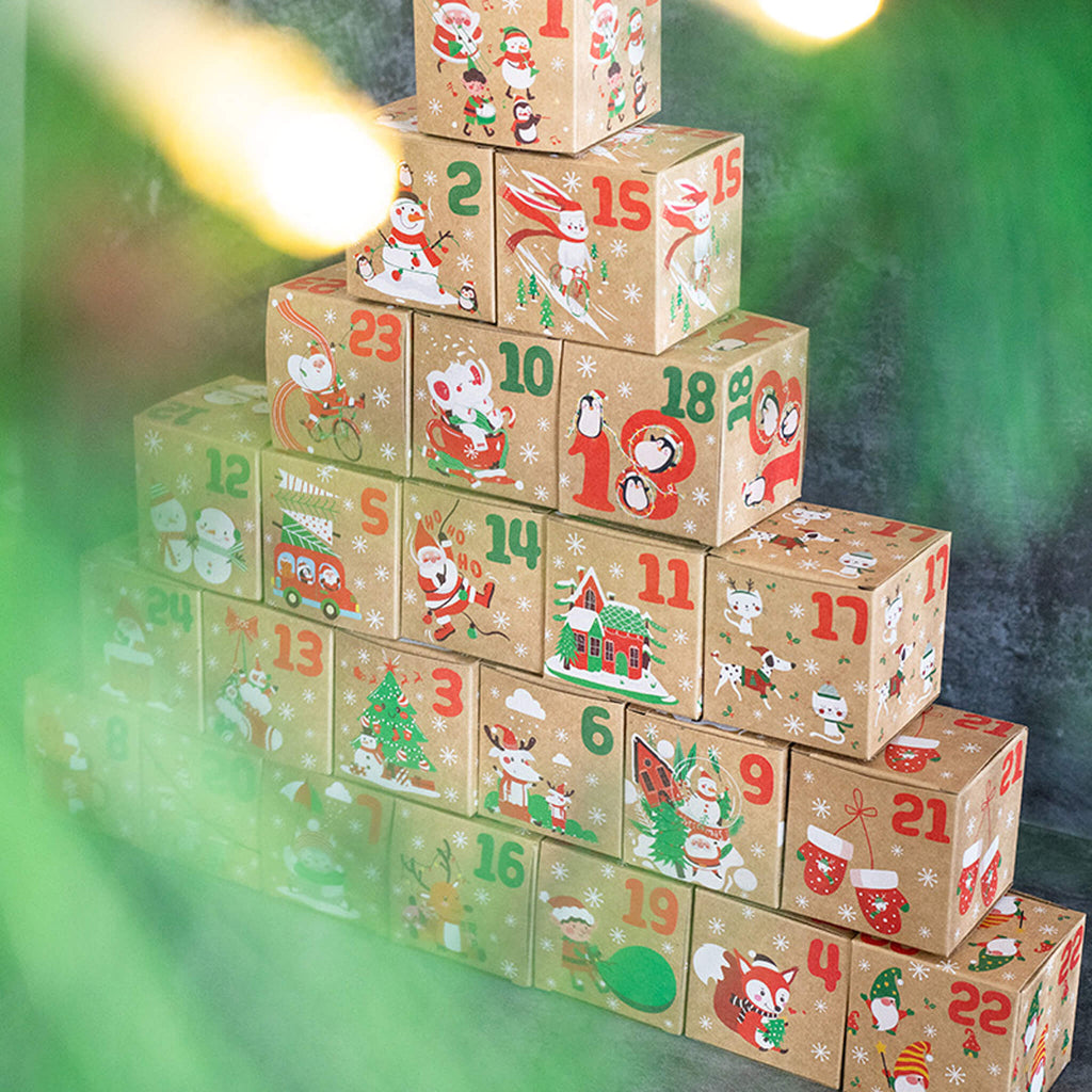 Christmas Advent Calendar Candy Box Party Gift Wrapping Paper Box