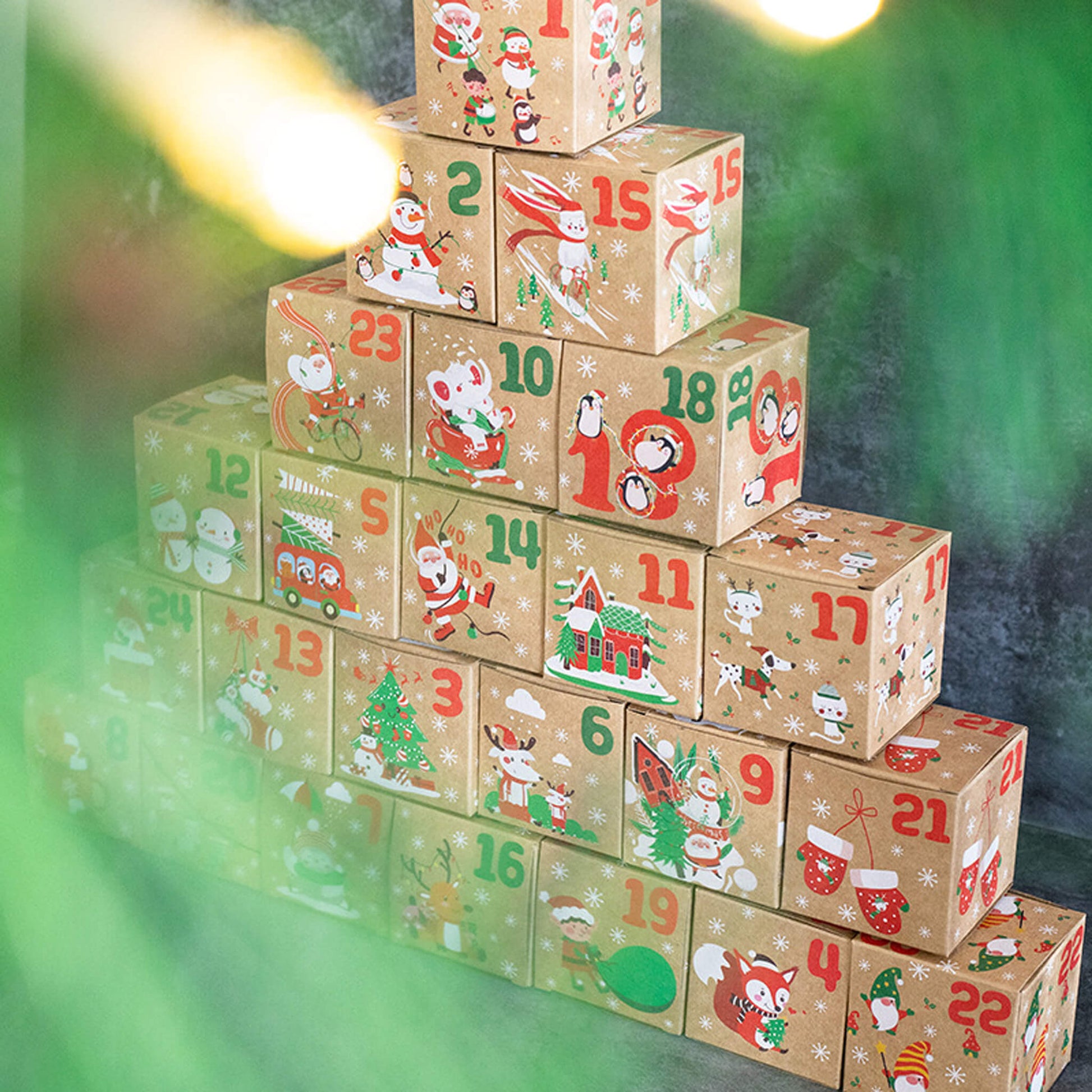 Christmas Advent Calendar Candy Box Party Gift Wrapping Paper Box