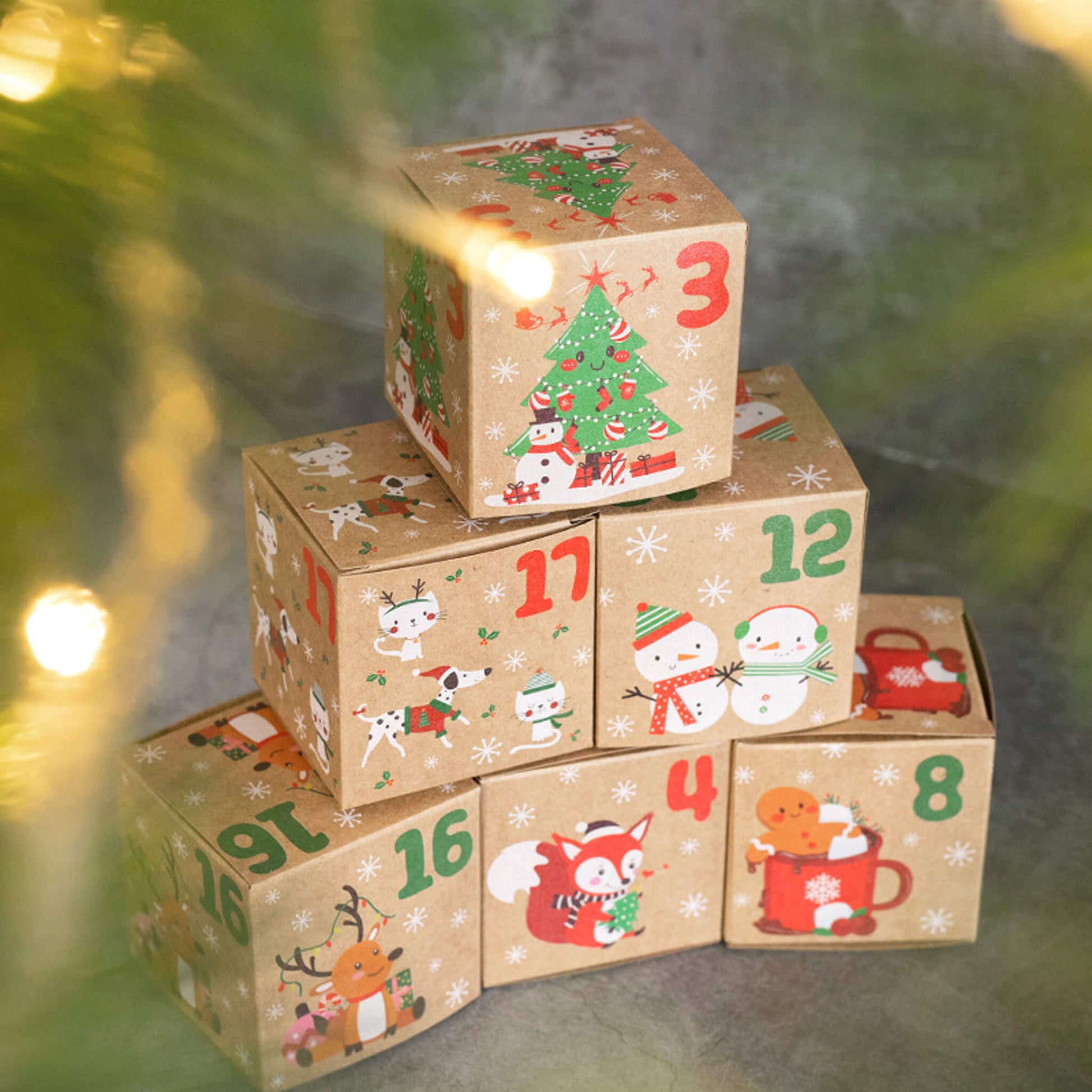 Christmas Advent Calendar Candy Box Party Gift Wrapping Paper Box