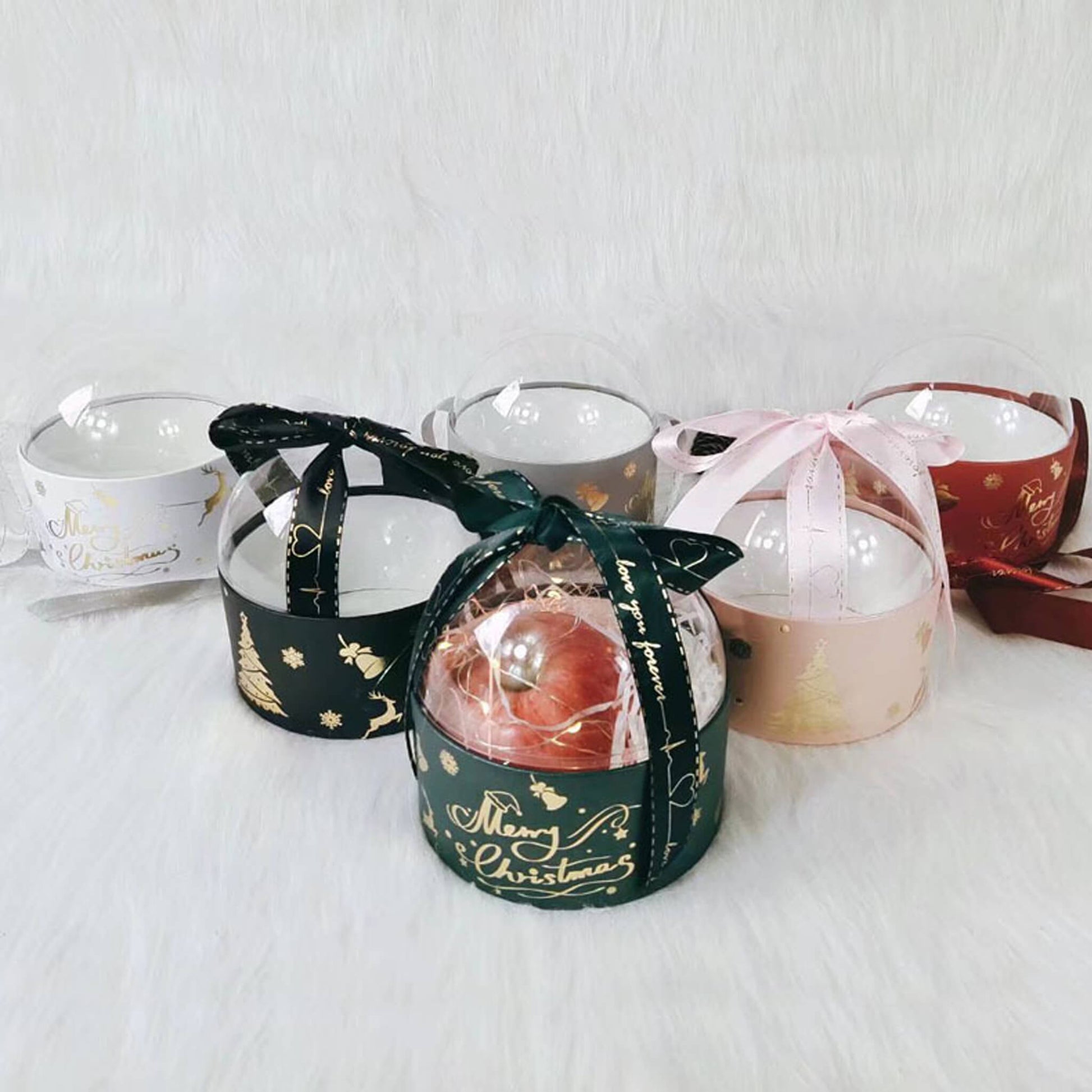 round christmas boxes