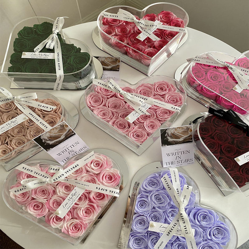acrylic heart shaped box