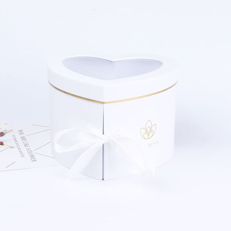 white 2 tier heart box