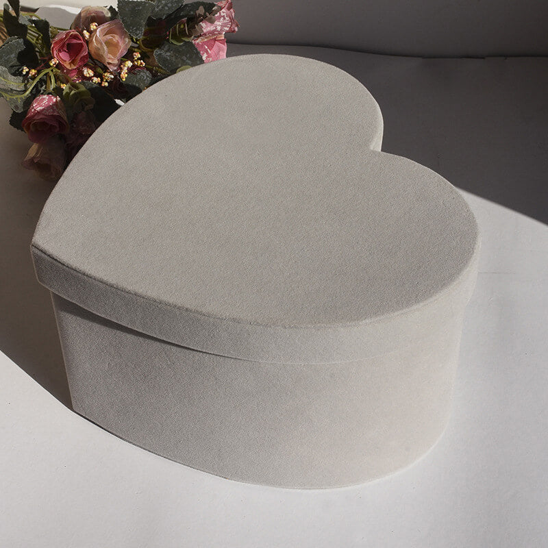 Grey heart shape gift boxes