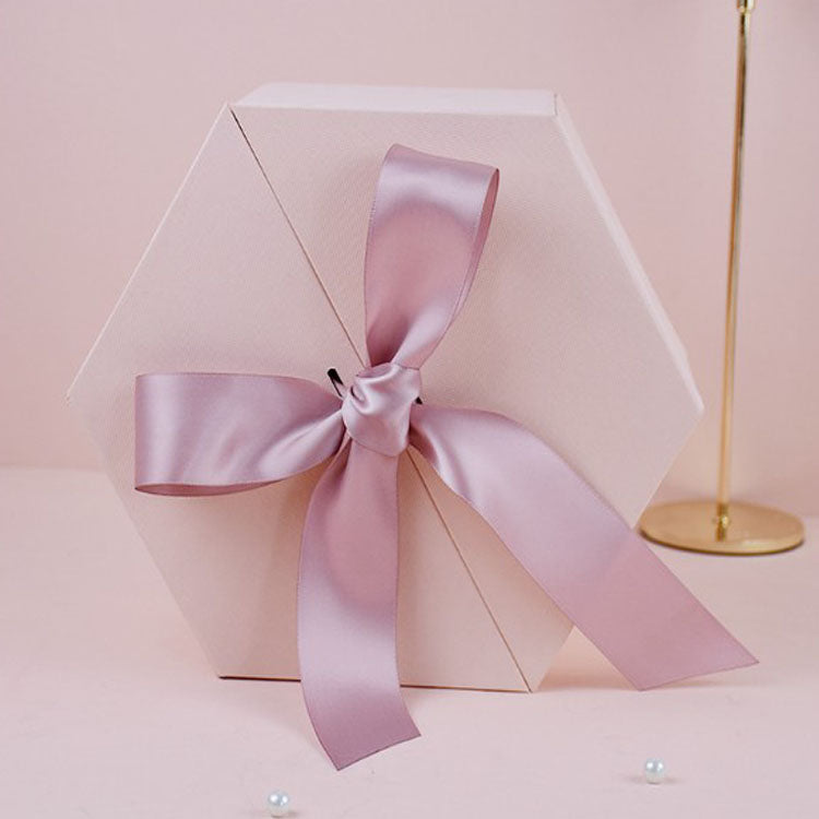 Pink hexagon gift box