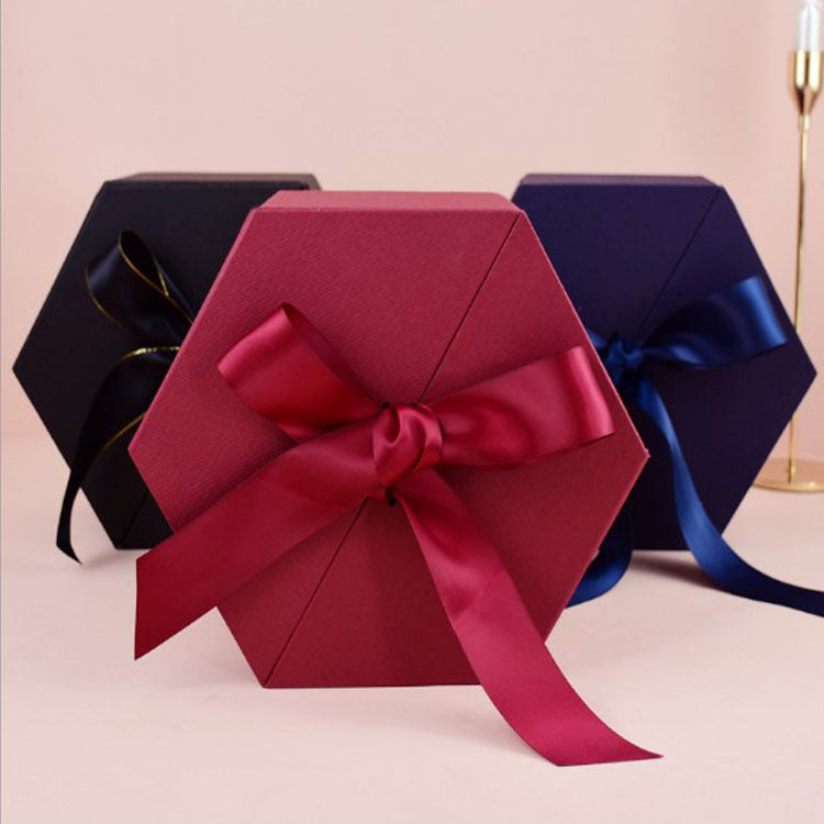 Red hexagon flower box