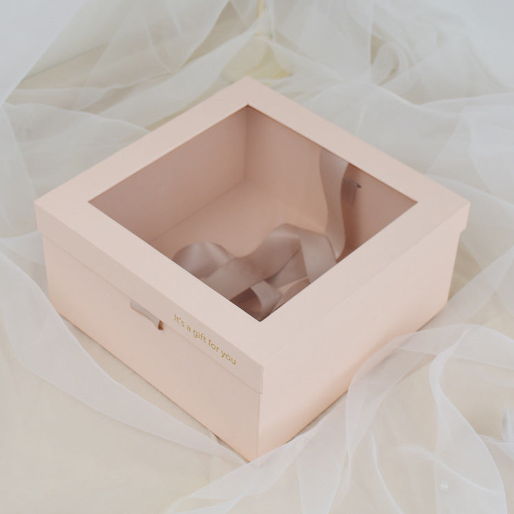 Pink box with window lid