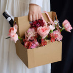 Caja de embalaje de papel kraft plegable para floristería